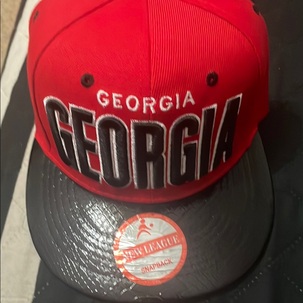 Red and Black Georgia Snapback Hat